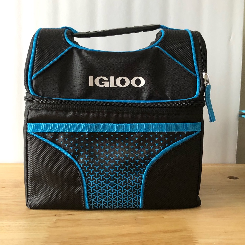 Black & Turqouise lunch bag